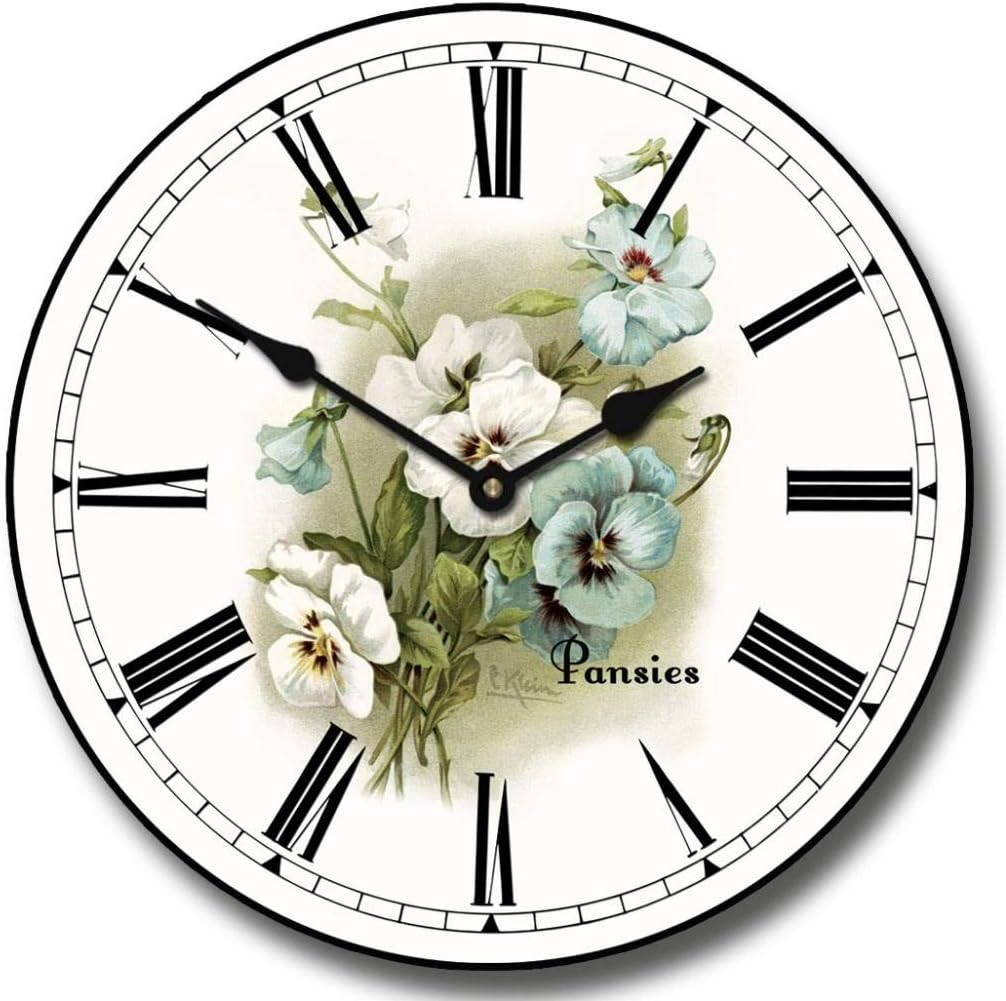 Cherry Blossom Large Wall Clock | Ultra Quiet Quartz Mechanism | Hand Made in USA Beautiful Crisp Lasting Color | Comes in 8 Sizes | 10-Inch