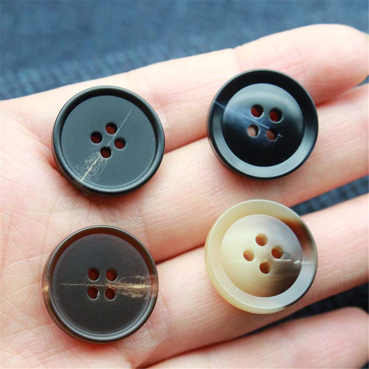 100 bottoni in resina da 1in / 25 mm, di forma rotonda, 4 fori, con retro piatto, bottoni in plastica, per fai da te, scrapbooking, cucito, cappotti, vestiti, vestiti e panno di riparazione