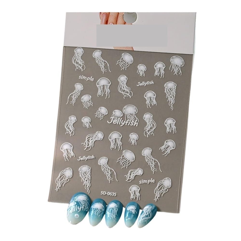 4Pcs 5D Embossed White Lace Nail Stickers - Exquisite Self-Adhesive Decals for Elegant Nail Art(8)