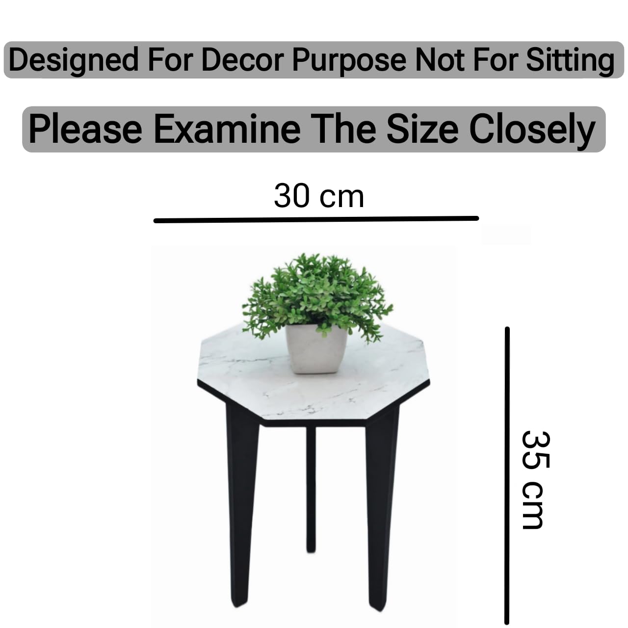 Dime Store Wooden Foldable Side Table for Plant Stand | Planter Stand for Indoor Plants Small Round End Table for Bedroom, Living Room & Hallway (White & Black) 3