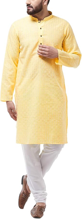 Sojanya Since 1958 MenS Cotton Kurta & Churidar Pyjama Set