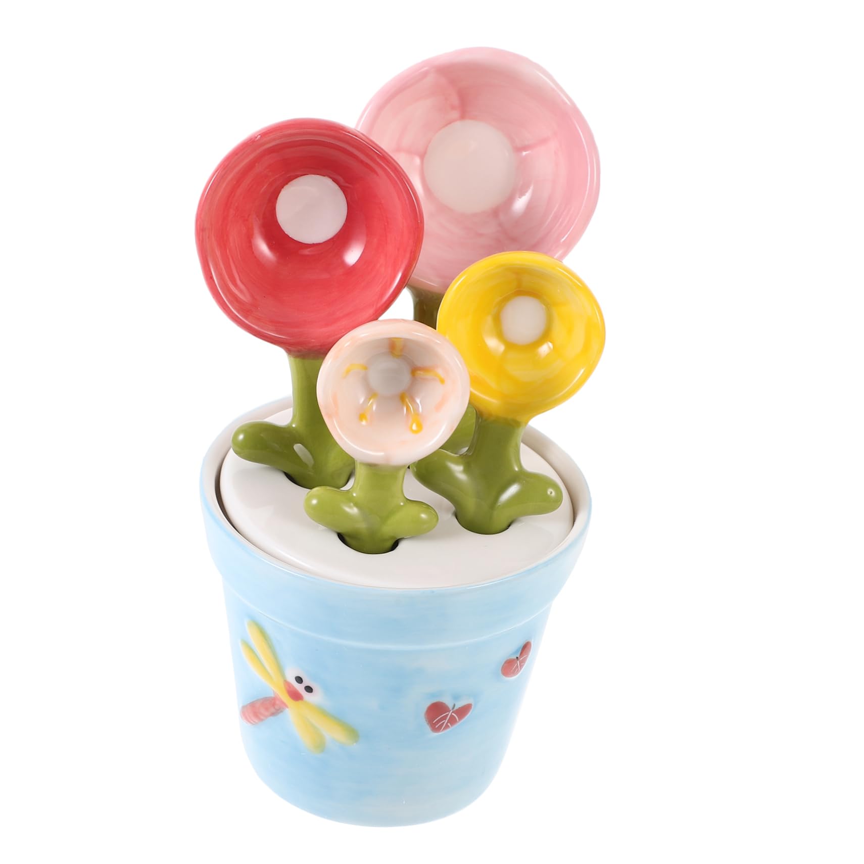 1juego Cucharas Medidoras De Flores Base Para Cocina Utensilios Para Medir Ingredientes Secos y Líquidos Cerámica y Duradera Para Hornear y Preparar Comidas