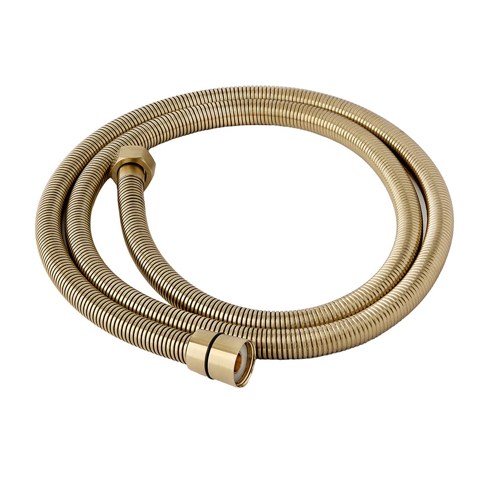 Milano Brushed Brass Fine Ribbed Brass Shower Hose - 1.75M
