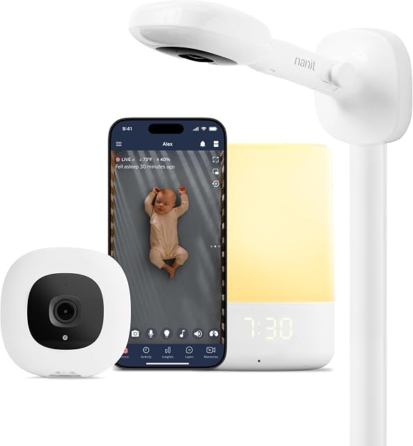 Nanit Smart Baby Video Monitor Nursery Bundle with Wall Mount 1080p White