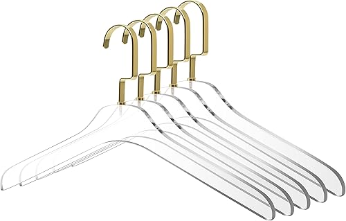 Miniatura 7 de Quality Hangers Perchas de acrílico transparente Lucite para trajes, elegante colgador de ropa con gancho plateado, perchas para vestidos, perchas