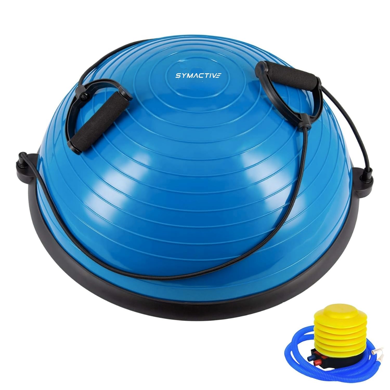 AMAZON BRAND - SYMACTIVE BALANCE TRAINER STABILITY HALF BALL WITH PUMP | FOR CORE & AB STRENGTH WORKOUTS | DURABLE & ANTI-SKID | FULL BODY BALANCE TRAINER | BLUE-image-7