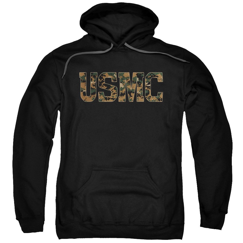 Trevco US Marine Corps USMC Camo Fill Unisex Adult Pull-Over Hoodie for Men and Women