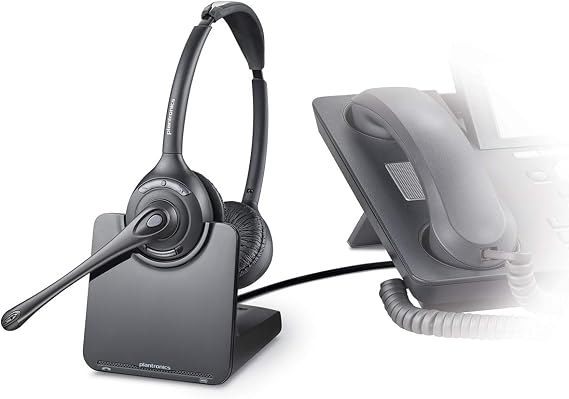 Plantronics PL-CS520 Binaural Wireless Headset System, Black/Silver