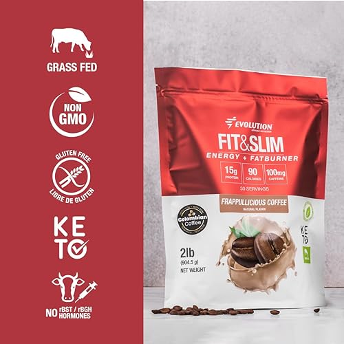 Miniatura 7 de Evolution Advance Nutrition Fit  Slim Blend 2 libras  Proteína de suero en polvo fácil digestión aprobado por Keto sin OMG endulzado con stevia café