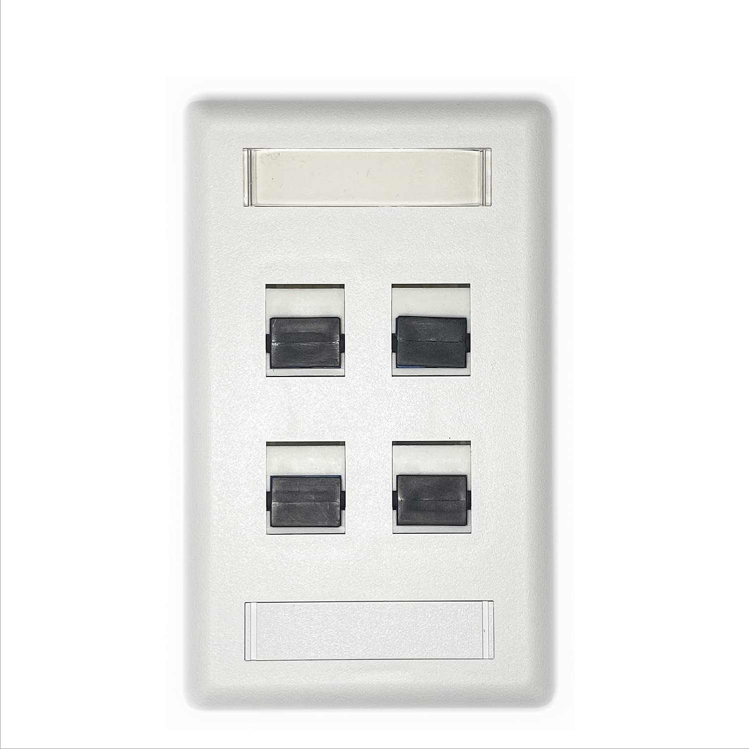 SC to SC Simplex Keystone Fiber Optic Coupler Insert for Wall Plates, Patch Panels, Surface Mount Boxes. (White SC APC) (Pack of 24)