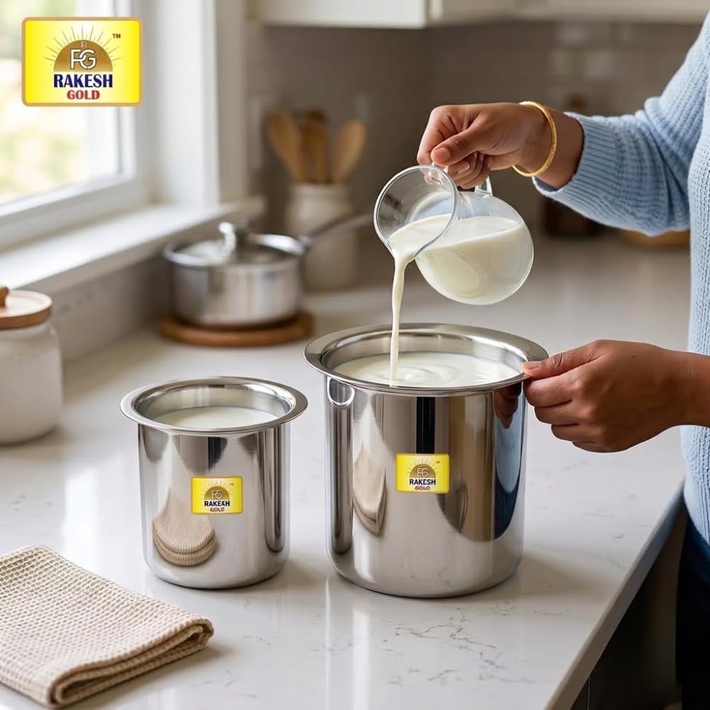 Rakesh Gold Stainless Steel Milk Boiler Set -5
