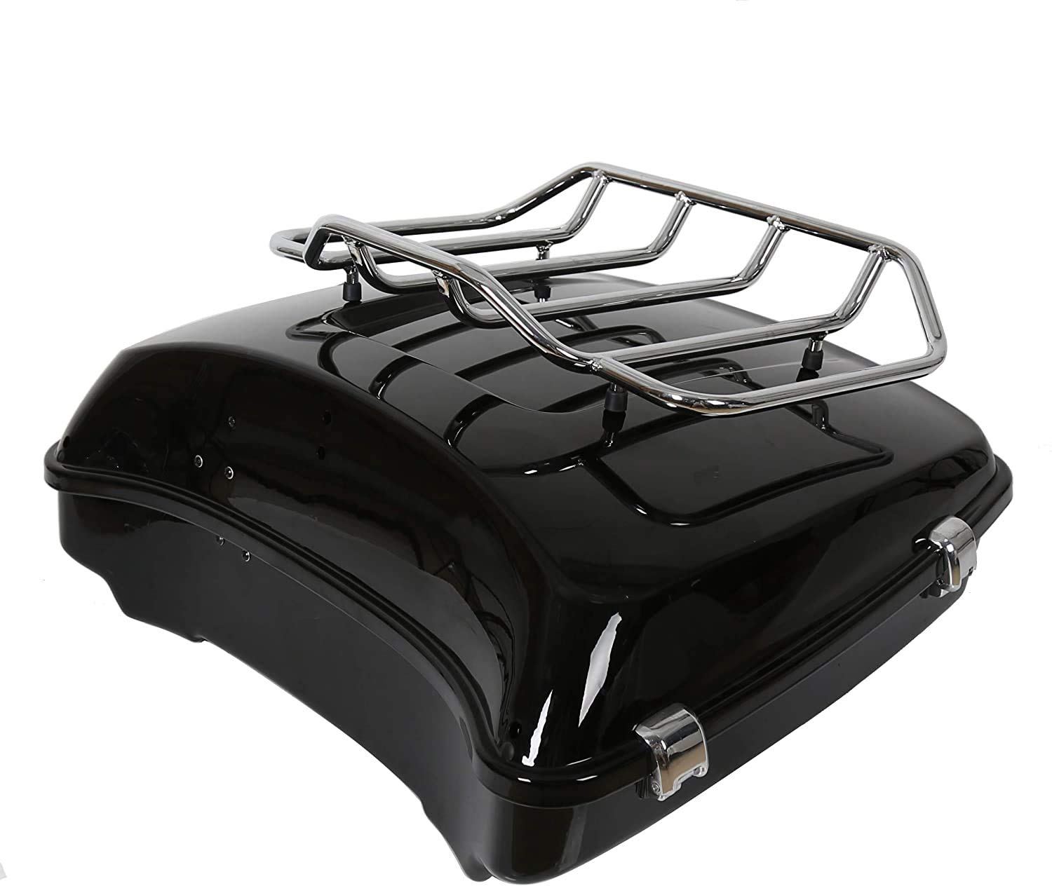 ECOTRICChopped Tour Pack Touring Trunk Tail Box w/Top Rack Compatible with 2014-2022 Harley Touring Models (2 Packages)
