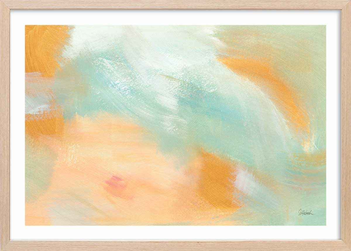 Poster Orange Blush - Made in France - Affiche sous Cadre Bois 45x30