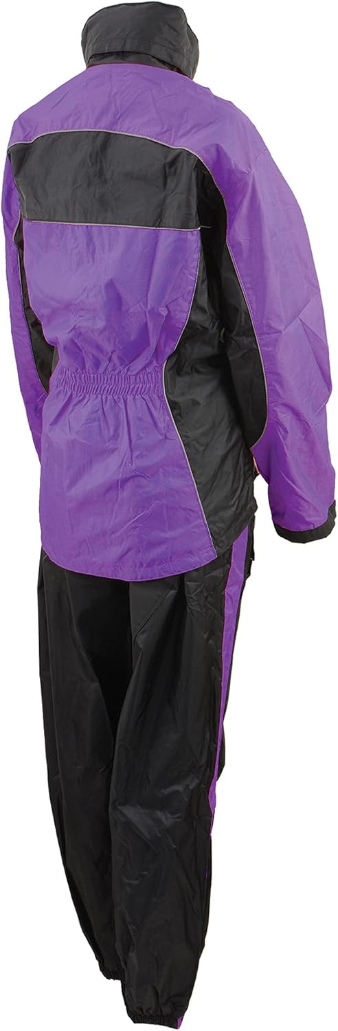 Milwaukee Leather Women's Water-Resistant Motorcycle Rain Suit with Hi Vis Reflective Tape SH2222 - Image 2