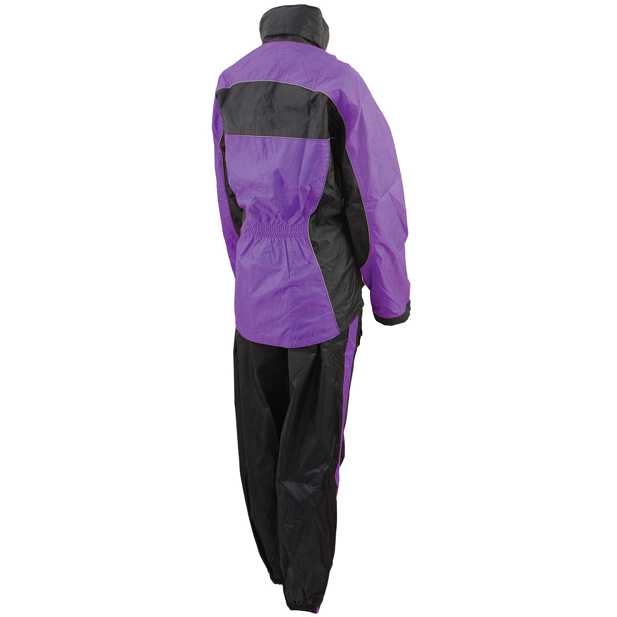 Milwaukee Leather Women's Water-Resistant Motorcycle Rain Suit with Hi Vis Reflective Tape SH2222 (Purple, Medium)
