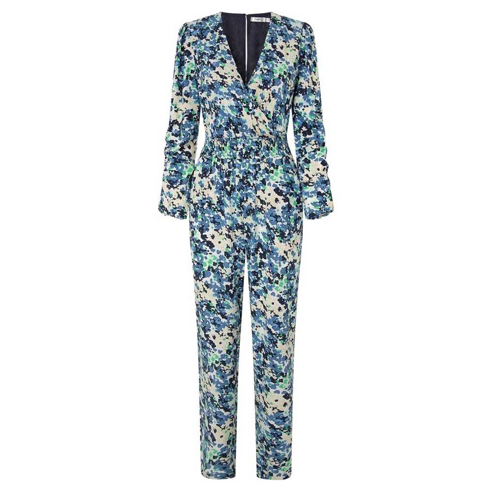 Pepe Jeans Damski kombinezon z nadrukiem Casandra, niebieski (Sea Blue), L, Niebieski (morski), L