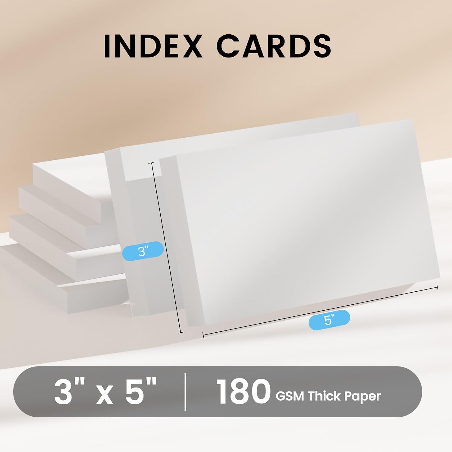 300sheets Index Cards 3x5 Inch, White Flash Cards, Blank Note Cards image 2