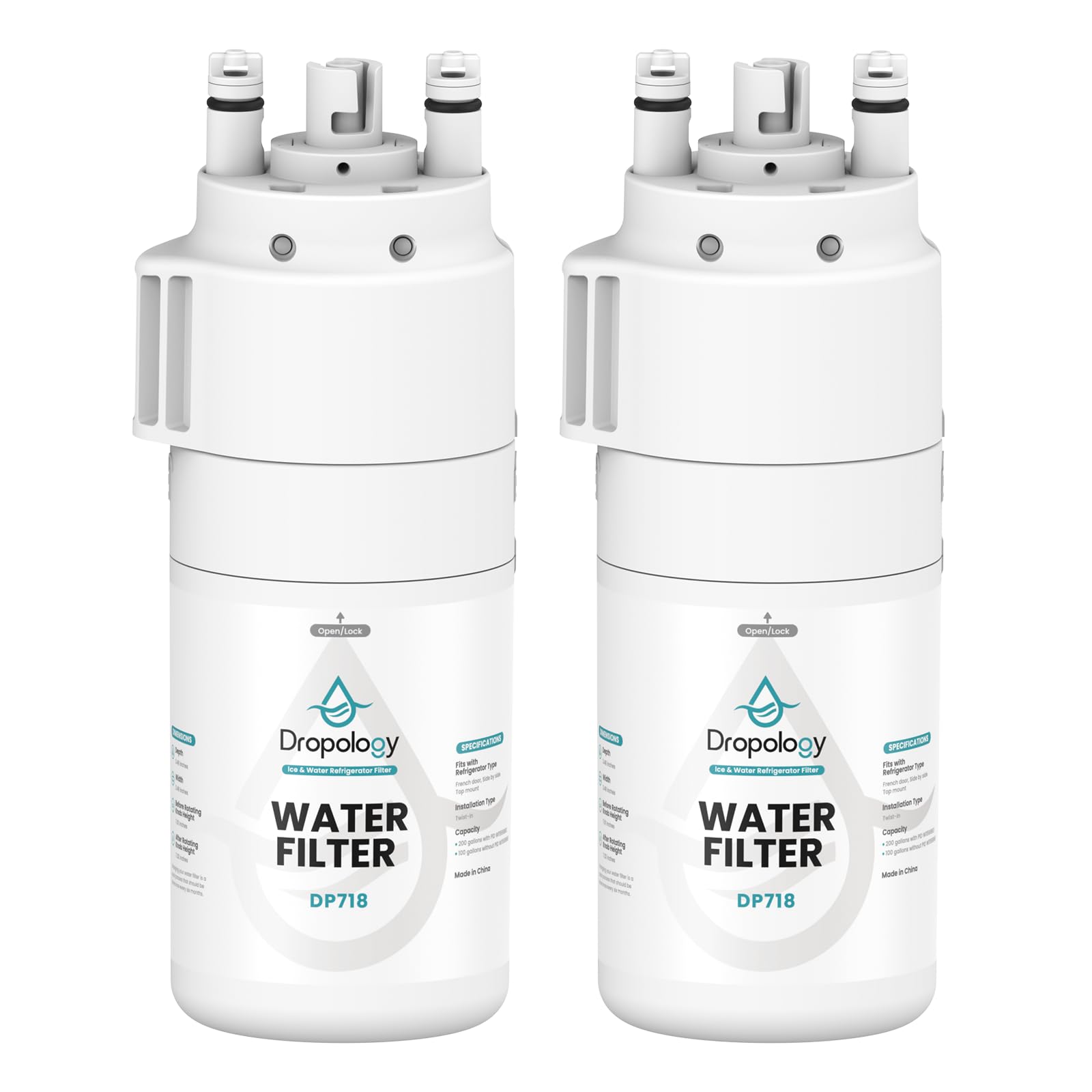 Photo 1 of **PARTIAL SET 1 NEW / 1 USED** Dropology EDRARXD1 Refrigerator Water Filter Replacement Compatible with EDRARXD1, Filter A, EDRARXD1B, W11569863, WHRARXD1, Water Filter (Pack of 2)