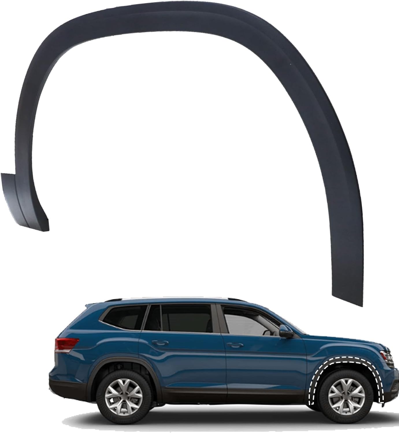 NLQR Black Passenger Side Wheel Arch Fender Molding Front, Fit for Volkswagen Atlas 2018-2021, Replace 3CN853718B9B9, Right Fender Front Molding Trim