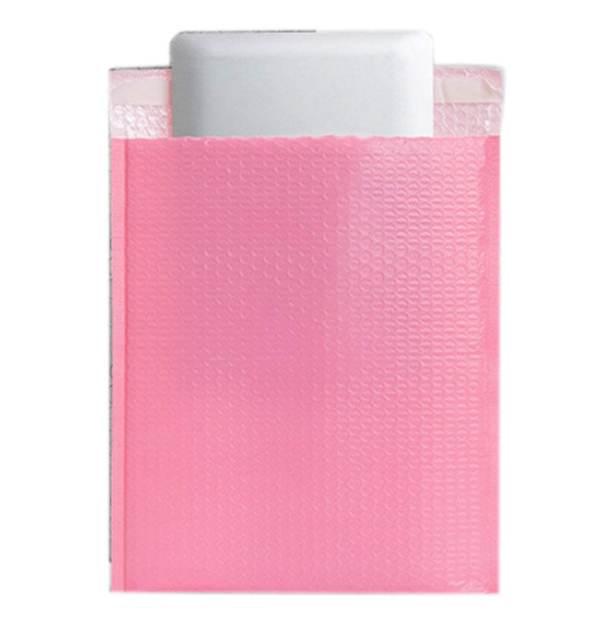 Paquete de 25 sobres acolchados con forro de burbujas de polietileno rosa de 5 x 7 pulgadas, sobres autosellados, impermeables, a prueba de golpes y polvo (rosa, 5 x 7 pulgadas, 25 unidades)