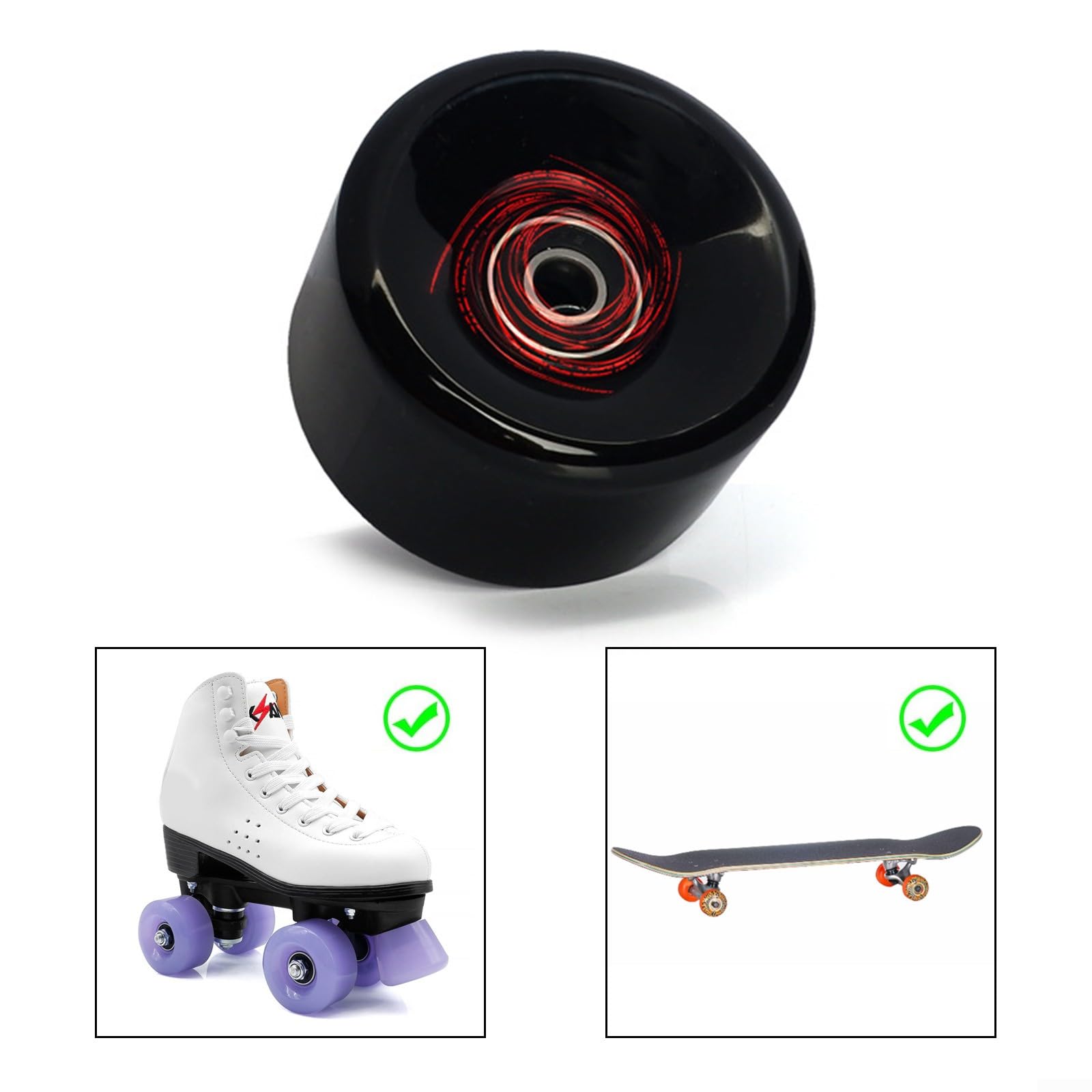 Roues De Patins à Roulettes Intérieures/Extérieures Lot De 8 Roues