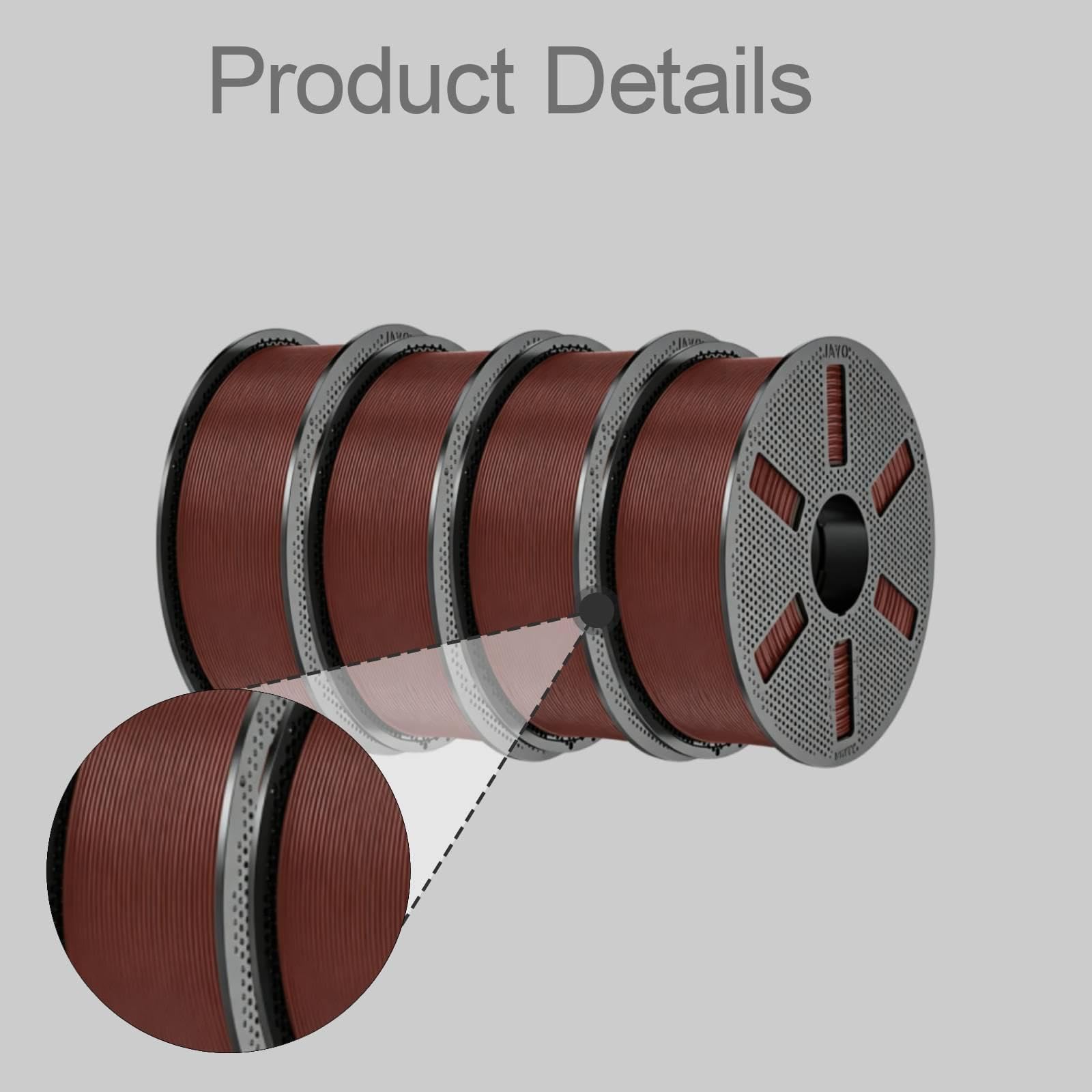 Milageto 4 para Impresora 3D, Suministros impresión, Gran Resistencia, fácil Usar, Accesorios, Buen Moldeado, Rendimiento, 1,75 mm, Color Chocolate