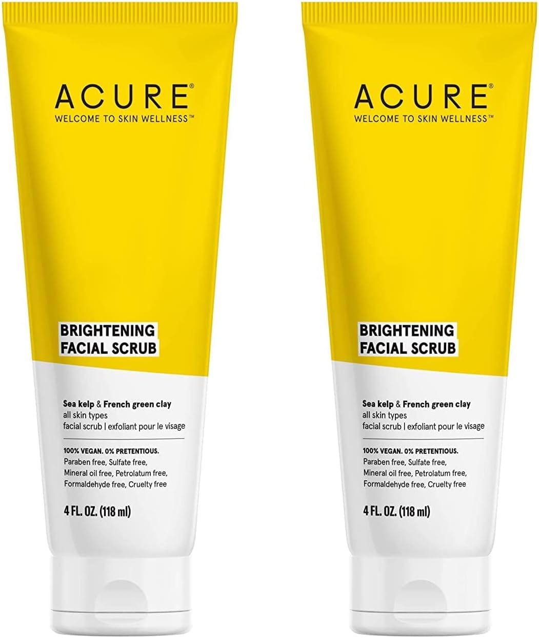 Acure Organics Brightening Facial Scrub Argan Oil Natural Exfoliator, 4 oz (P.