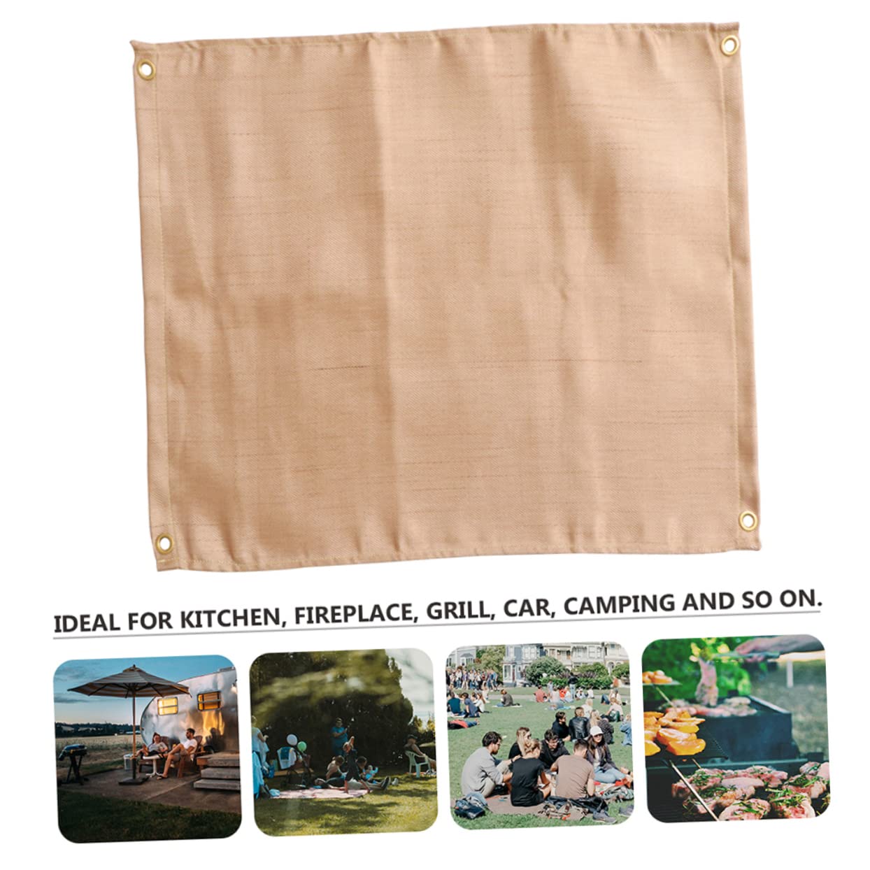 Fire Proof Blankets 2 Pack 45x45cm Glass Fiber Material Flame Resistance Insulation Pad for Outdoor Cooking Grill