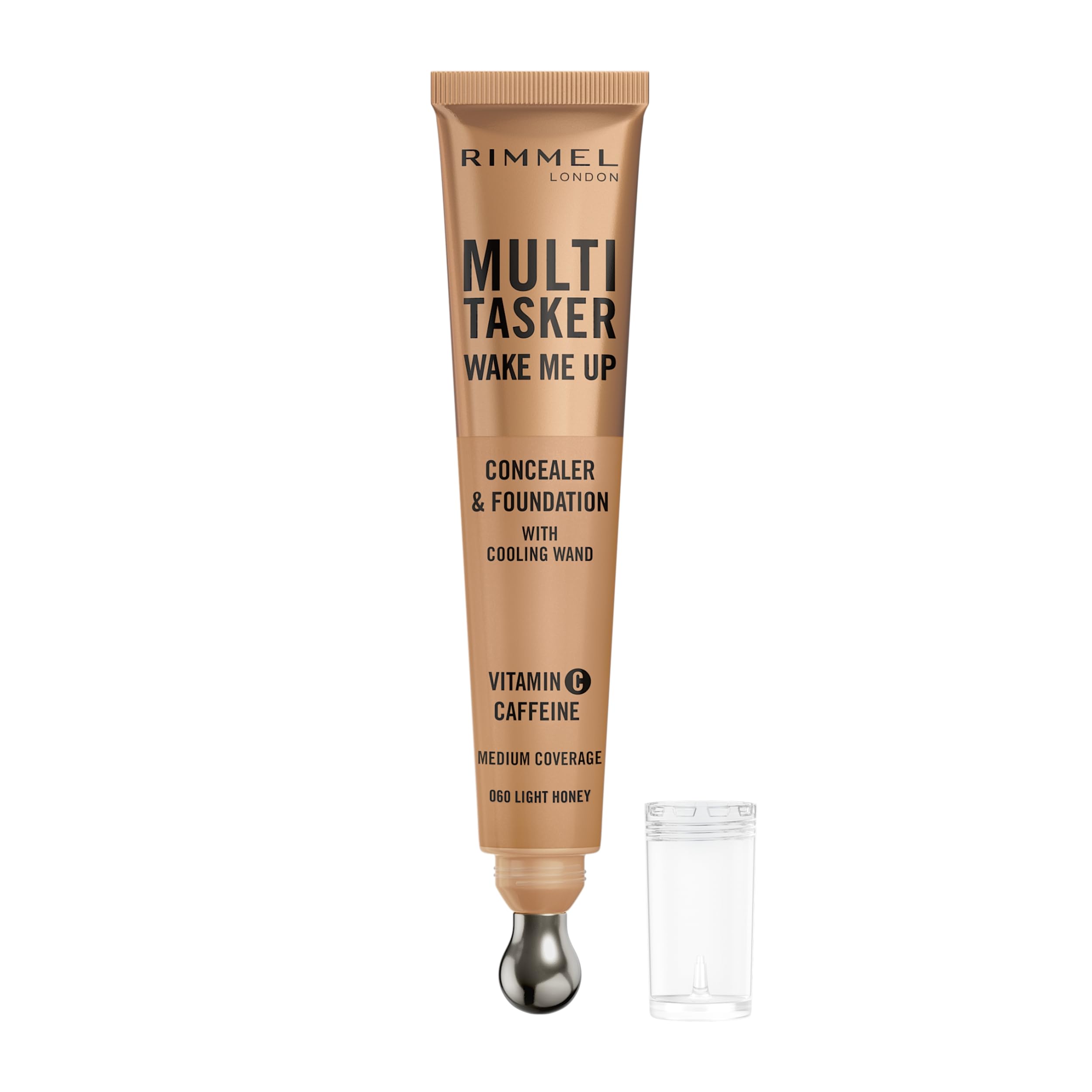 Multi-Tasker Wake Me Up, 60 Light Honey, Concealer & Foundation, Brightens, Corrects, Buildable Coverage, Radiant Finish, Vegan Formula, 20ml