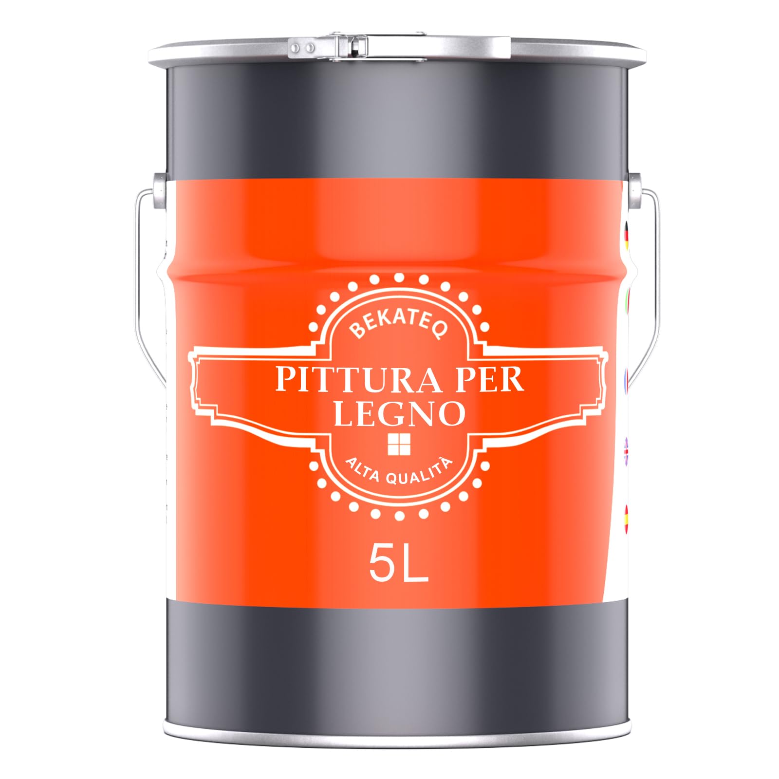 BEKATEQ Pittura protettiva per legno Bianco 5l Pittura per legno per interni & esterni I Vernice per parquet, porte, scale, recinzioni ecc. I Altamente coprente contro le intemperie BE-420