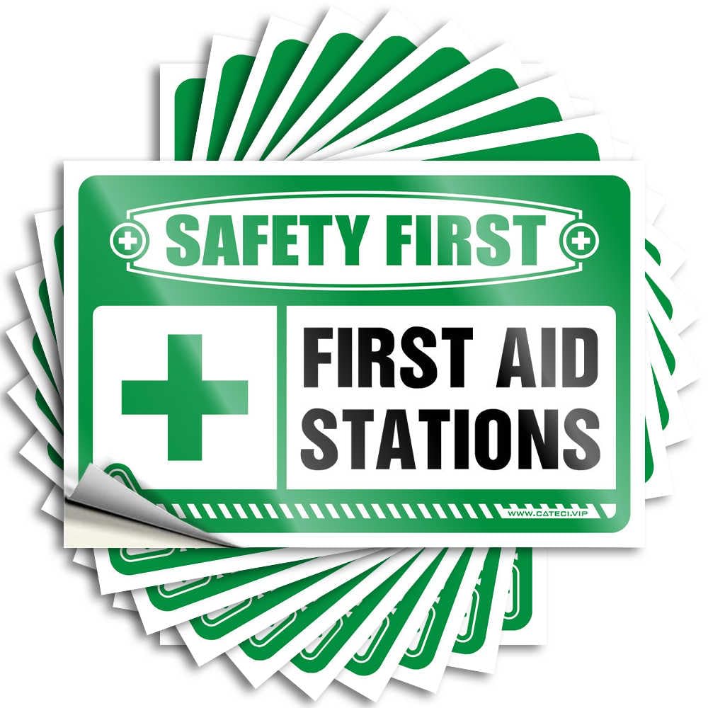 Fzfn Colour Decal Rv Camping Accessories Peel And Stick - Safety First First Aid Stations Water Sweet Waterproof Vinyl For Texas(8X12cm)