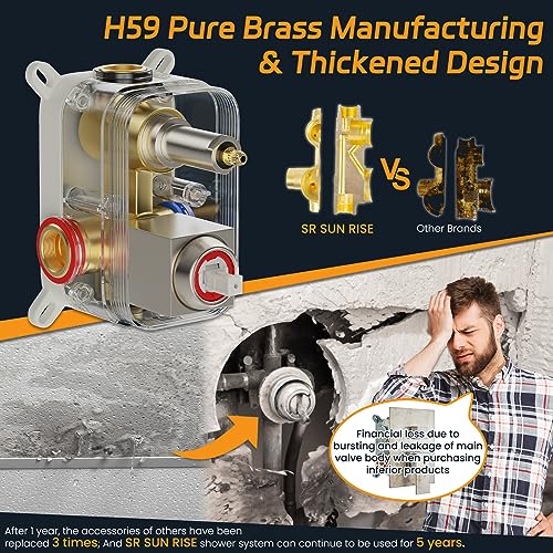 Snapklik.com : 12 Inches Bathroom Luxury Rain Mixer Shower Combo Set ...