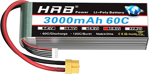 HRB 5S Lipo Batería XT60 3000mAh 18.5V 60C RC Lipo Batería Compatible con RC Car RC Plane RC Truck RC Boat