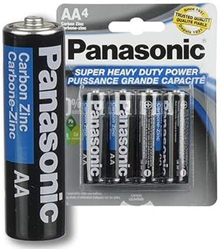 Panasonic AA-4 - Baterías súper resistentes de zinc de carbono, 12 unidades