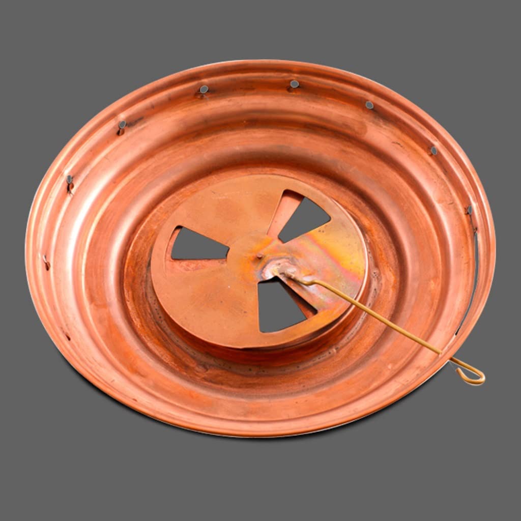 Miedź Hot Pot Grillowanie Czysta Miedź Pogrubiony Ręczny Grill Mięso Podwójne zastosowanie, Mosiądz - 34 cm