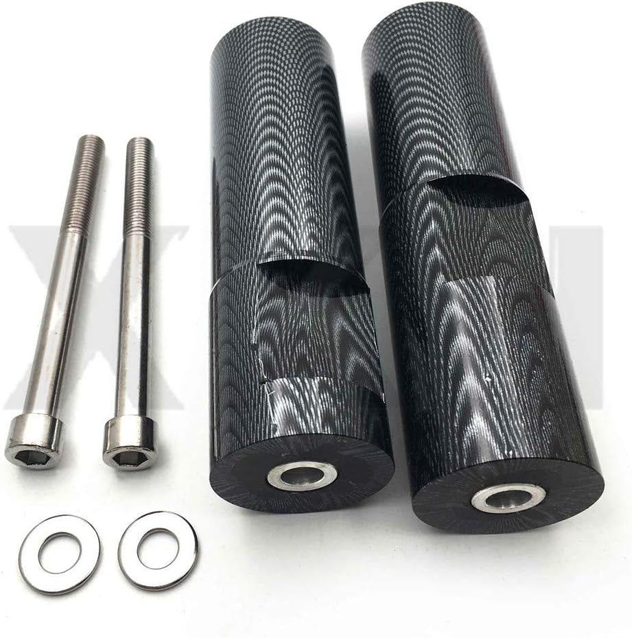XKMT- Carbon Fiber No Cut Carbon Fiber Frame Slider Crash Protector Compatible with 2006 2007 2008 Zx14 Zx14R [P/N: MT219-043A-CN]