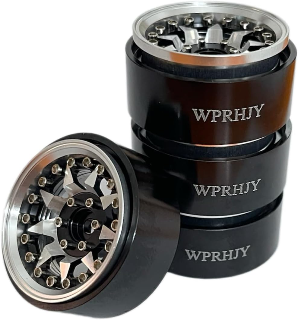 1.3 Beadlock Wheel Hub Rims for SCX24 AX24 FCX24 TRX4M 1/24 1/18 Crawler Upgrade.(Negative Offset 6mm)