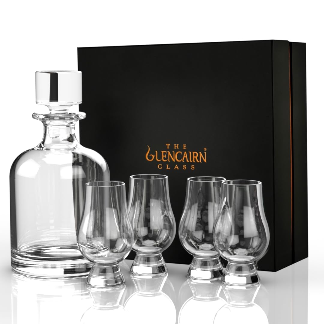 Amazon.com | GLENCAIRN Decanter Set with Crystal Decanter, 4