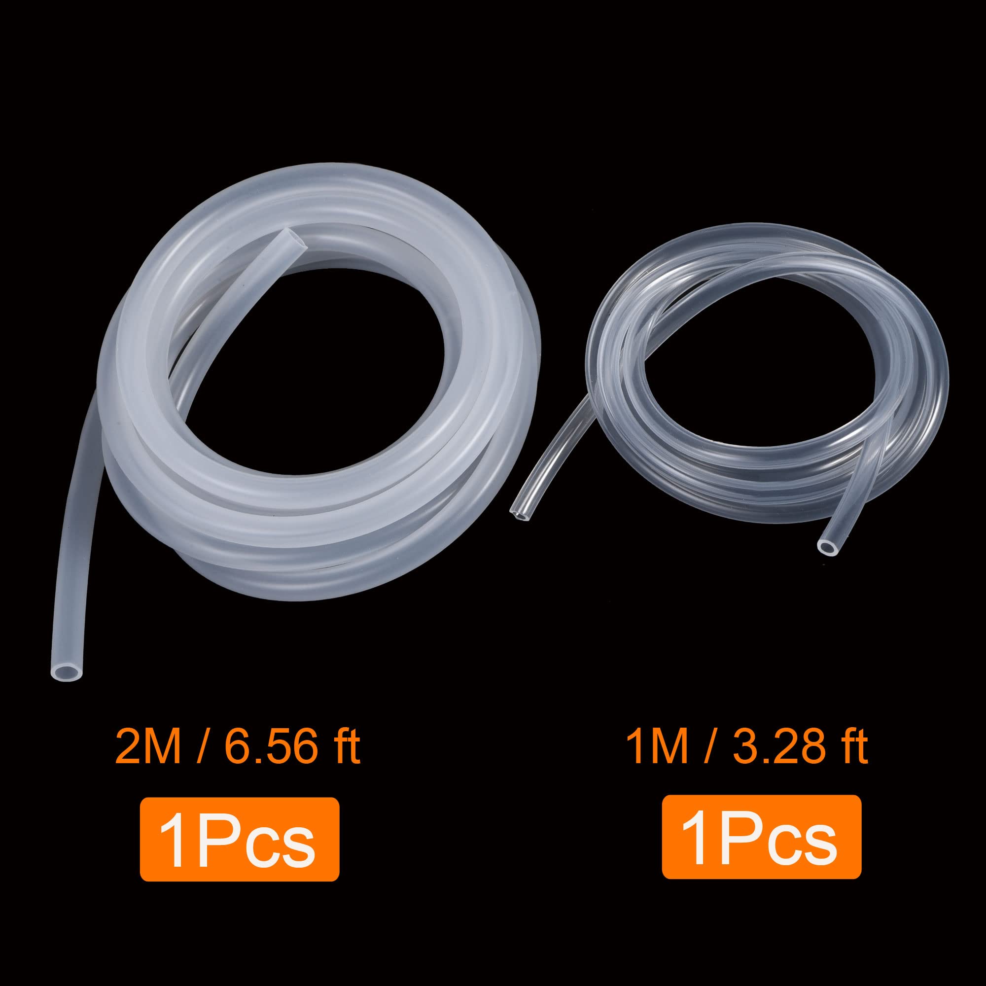 Tuyau En Silicone Souple 5mm Intérieur / 7mm Extérieur - 1 Mètre - Transparent - Marque Uxcell - Neuf