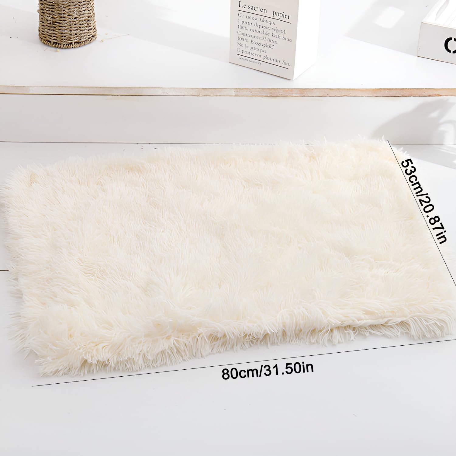 Couverture pour Chats et Chiens, Petite Couverture Chat, Chaud et Confortable, Réversible & Lavable, Tapis Doux pour Animaux 80 x 53cm, Le Confort pour Le Chat et Chien (Blanc)