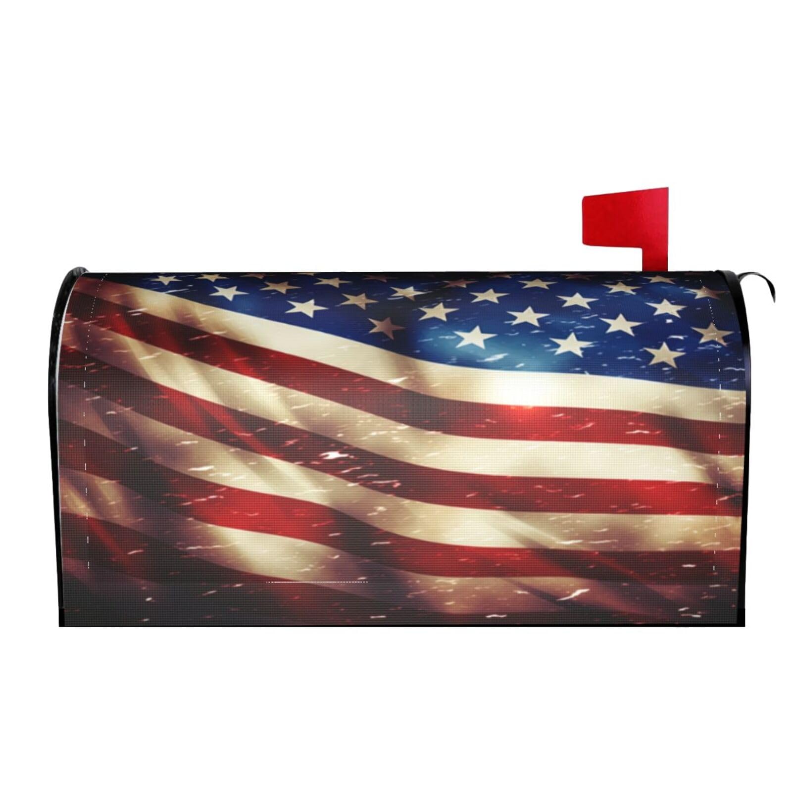 Vintage American Flag 02 Mailbox Covers Magnetic Wraps Post Letter Box Cover Garden Home Decor