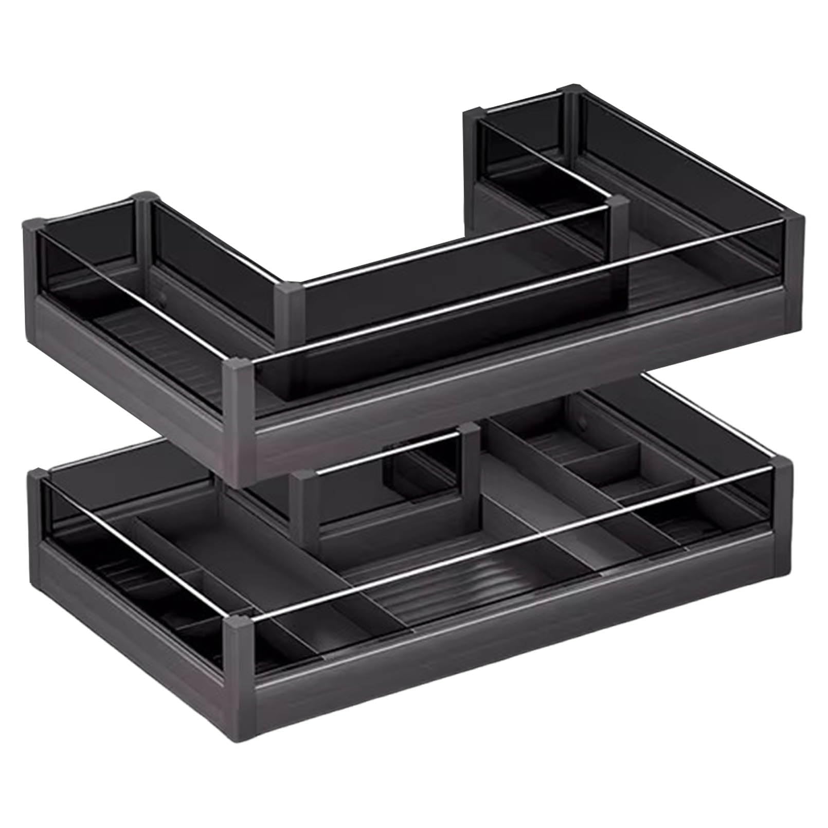 Orgas - Armario de almacenamiento con 2 estantes para debajo del fregadero, de aleación de aluminio, con cristal templado, tipo cajón, 900 mm