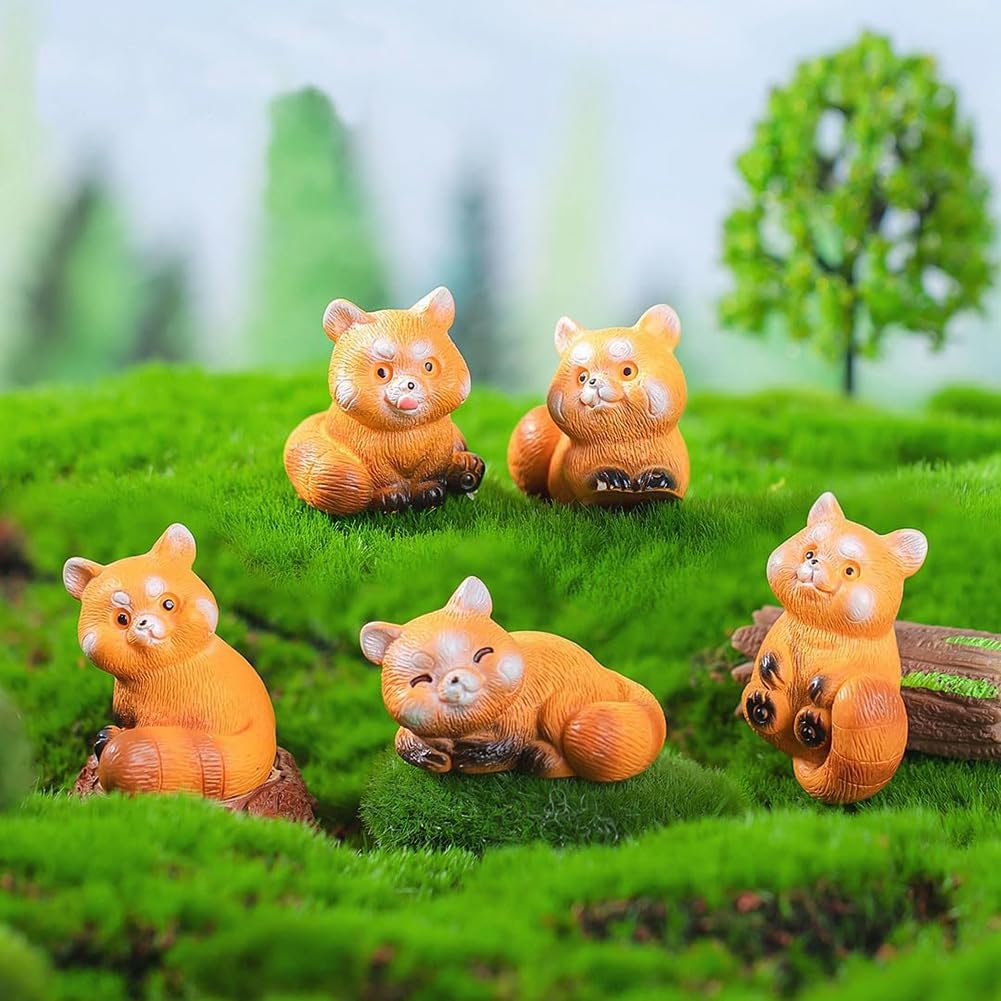 Aetherion Miniature Small Figurines 1 Inch Cartoon Mini Red Panda Figures Set Cute Resin Animal Cake Toppers Easy to Use - Image 4