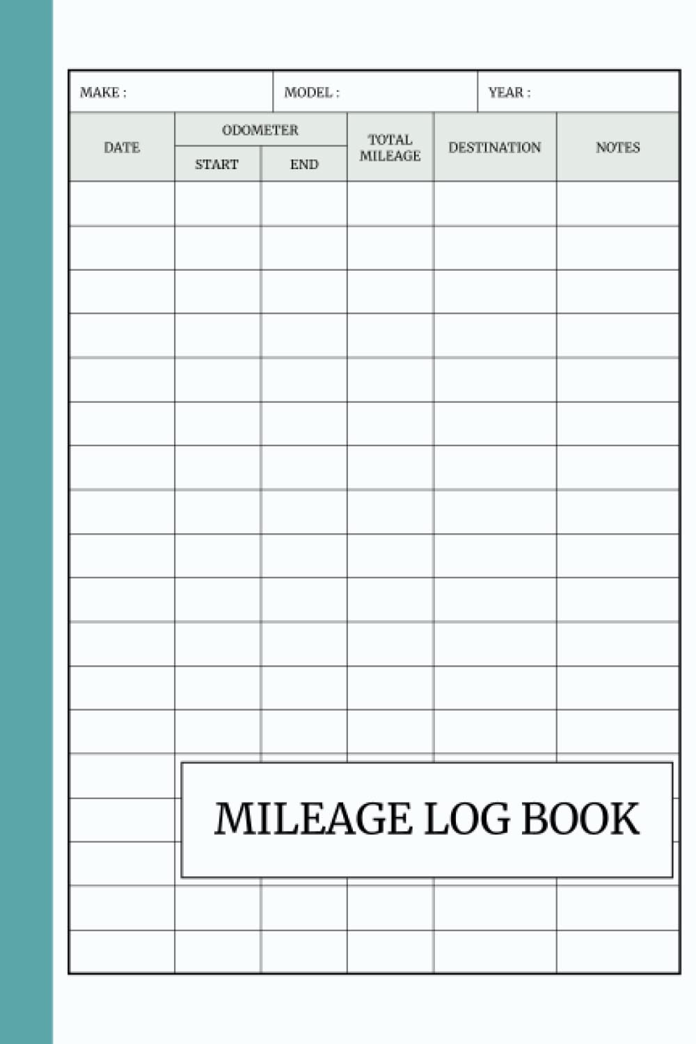 Mileage Log Book: Odometer Tracker Log Book, Travel Log Book Journal Mileage, Automotive Daily Tracking Miles Record Book with Retro Blue Cover