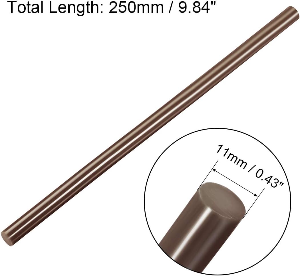 uxcell 20pcs Hot Glue Sticks for Glue Gun 11mm/0.43-inch x 10-inch Mini Hot Melt Adhesive Glue Stick Brown