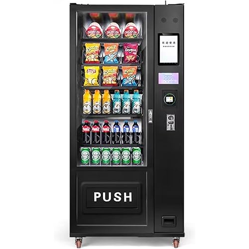 Commercial Snack Vending Machine Beverage Dispenser Combo, Intelligent Control System, LED Screen Interface, Coin Bill Card Payment for Office School Hotel Use