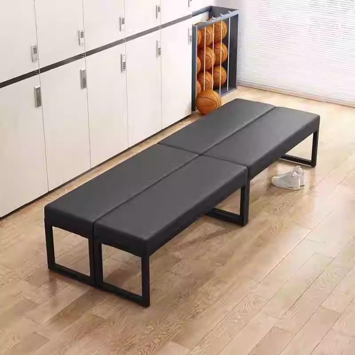 Banc Ottoman Rembourré pour Entrée Banc Moderne pour Chambre À Coucher Repose-Pieds pour Lit Ottoman pour Salon Repose-Pieds en Cuir pour Canapé(Nero,80cm)