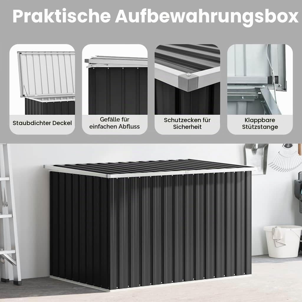 vidaXL Gartenbox Auflagenbox Kissenbox Aufbewahrungsbox Truhe Box Gartenmöbel Gartenkasten Gartentruhe Werkzeugkasten Anthrazit 149x99x93cm