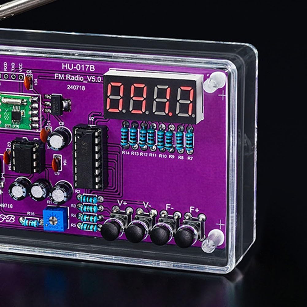 Kit Ricevitore Radio FM Elettronico Fai da te con Kit di Saldatura e Custodia