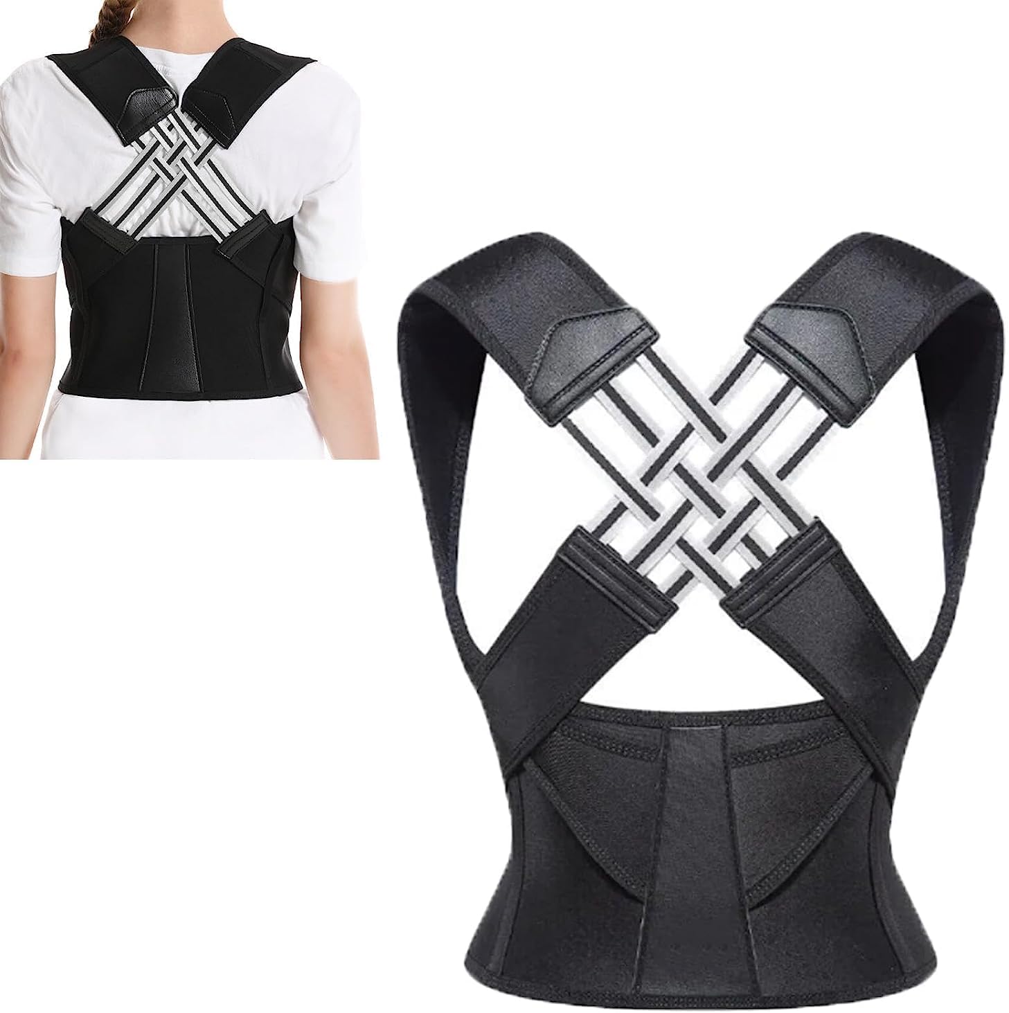 KODAA Adjustable Back Posture Belt Office Home Gym Unisex Back Posture Brace for Men and Women Perfect Fit for Spine Back Brace for Shoulders